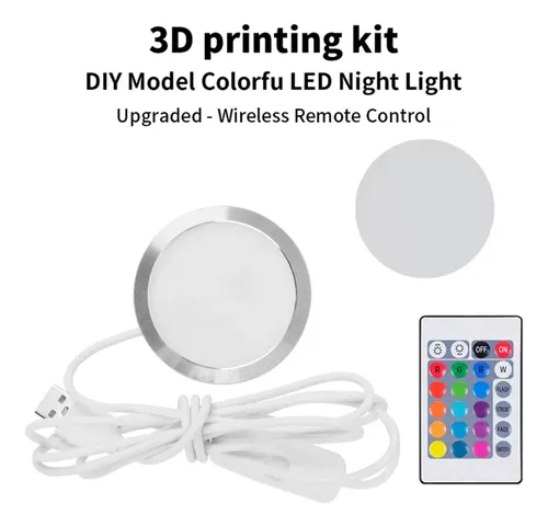 Modelo De Impresión 3d Con Luz Led, Foco Led Multicolor Adj