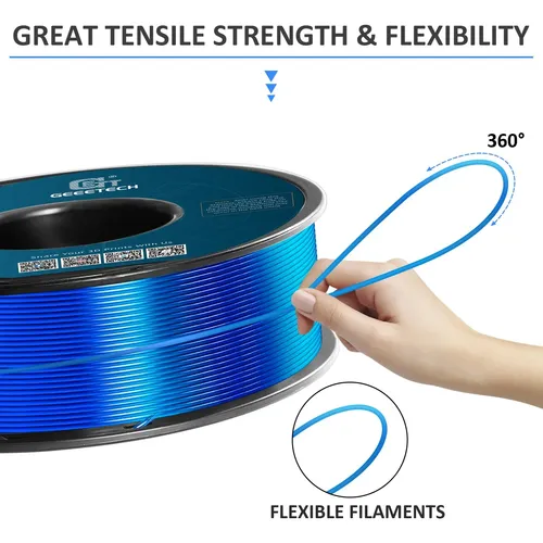 Filamento De Tpu Geeetech, Material De Impresión 3d Flexible Azul