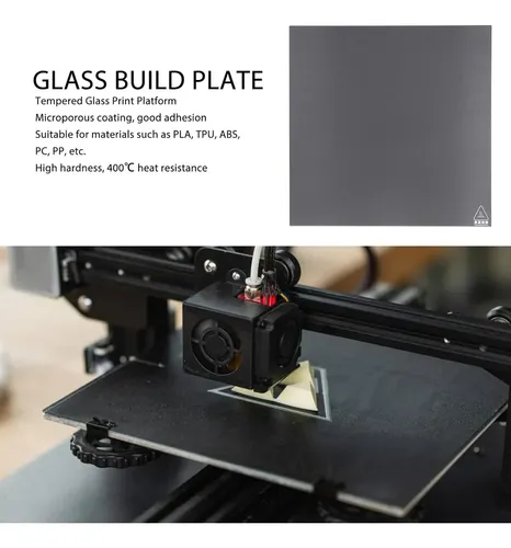 Placa De Vidrio 3d 350x350mm Adhesiva Para Impresora