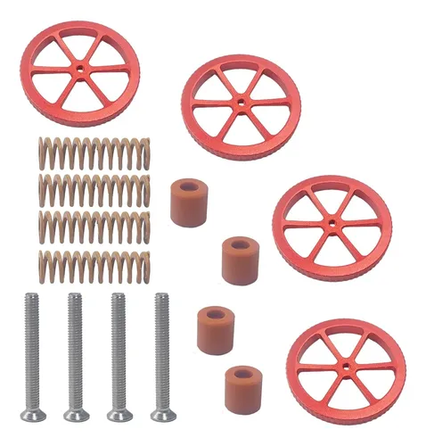 Kit Nivelador Rojo Con Resortes Y Tornillos Para Ender 3d