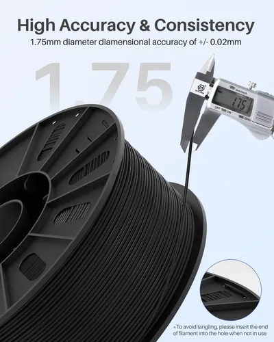 Filamento Para Impresora 3d Elegoo Pla+ De 1,75 Mm, Blanco,