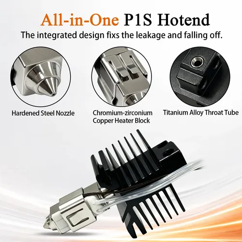 Kit Hotend De Acero De 0,4 Mm Para Bambu Lab P1s P1p 0.4 Mm