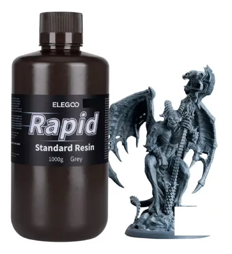 Resina 3d Elegoo Estandar Rapid 1kg Para Impresion 3d Gris