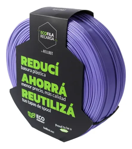Filamento Hellbot Ecofila Recarga Pla 1,75mm 1kg V2 Color Violeta