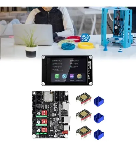 Controlador Fuera De Línea Mks Dlc32 Grbl De 32 Bits Con Pantalla Lcd Ts35