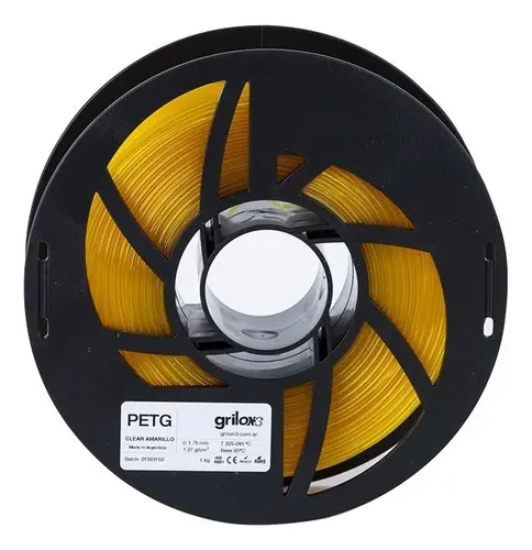 Filamento 3d Petg Grilon 3 Pet G 1.75 1kg Impresora 3d Color Amarillo clear