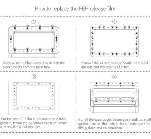 Película Fep 6 Uds Para Impresora 3d De Resina 260x200mm