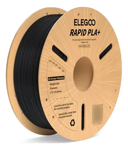 Filamento Rapid Pla Plus Elegoo Diámetro 1,75mm 1kg 600 Mm/s Color Negro