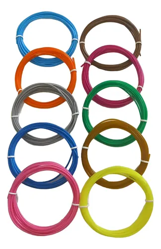 Repuesto Filamento Lapiz 3d 10 Colores 30mts Pla Shine