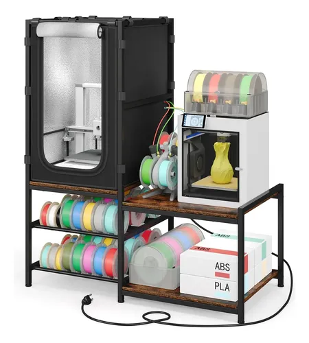 Gabinete Para Impresora 3d Negro Con Tapa Antirruido