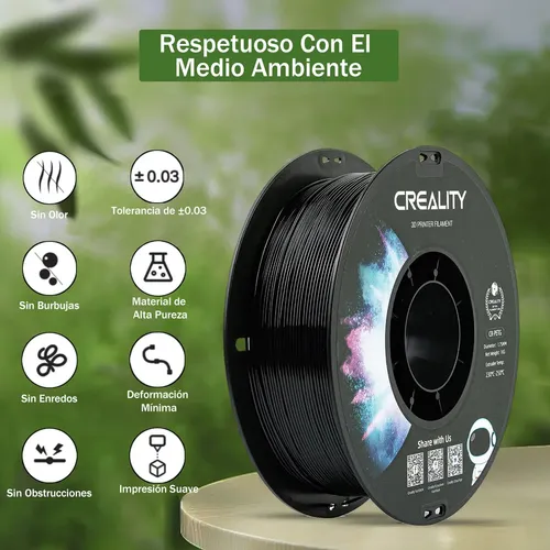 Creality Cr-petg Filamento 1.75 Para Impresora 3d Fdm Color Negro