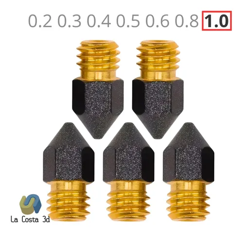 Kit X 5 Nozzle Pico Bronce Ender Mk8 Ender 3 Teflonado