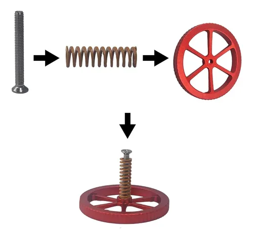 Kit Nivelador Rojo Con Resortes Y Tornillos Para Ender 3d