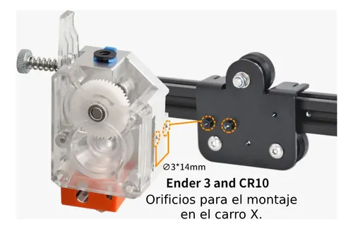 Simil Bmg V6 Extrusor Doble Tracción Metal + Plastico