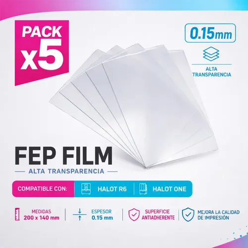 Film Fep 200×140 0.15mm Halot R6 / Halot One Pack X5