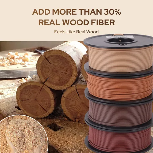 Paquete De Filamentos Semdon Wood Pla De 1,75 Mm, 250 G X 4