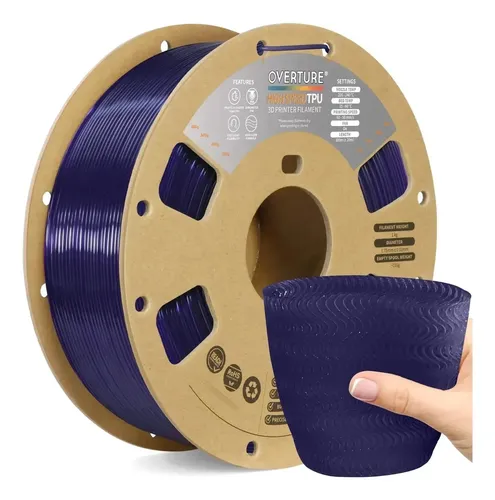 Filamento Tpu 1.75mm Flexible Para Impresora 3d 1kg Purpura