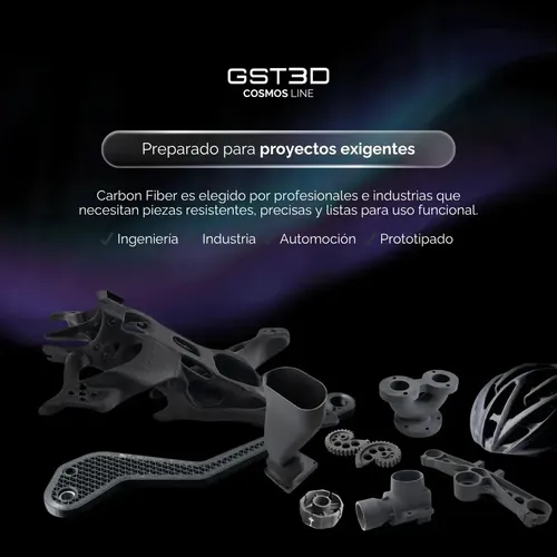 Filamento Gst3d Cosmo 1.75 Mm Fibra De Carbono 1 Kg Negro