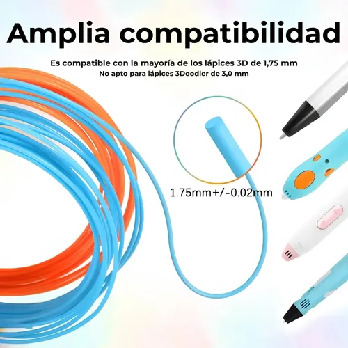 Filamento Pla+ Gst Impresora Lapiz 3d X100mts 10 Colores Mix Color 10 Colores Surtidos No Elegibles