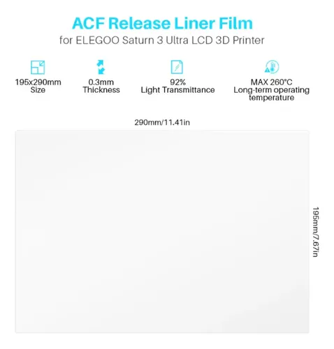 Fep Film Acf Impresora Elegoo Saturn 3 Ultra X 5