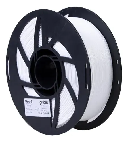 Filamento 3D Grilon3 Nylon 6 1.75mm 1kg Blanco para Engranajes