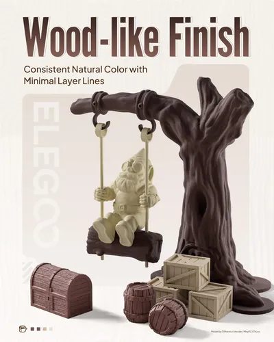 Filamento Para Impresora 3d Elegoo Pla, 1,75 Mm, Madera De N