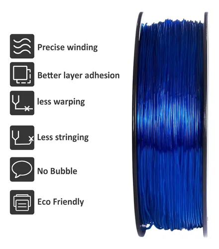 Filamento Tpu Flexible Azul 1 75mm 1kg Para Impresora 3d