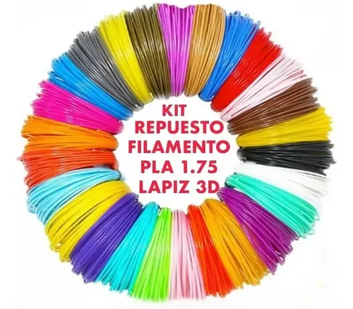 Repuesto Filamento Lápiz 3d 200mts Pla 1.75 Colores Surtidos
