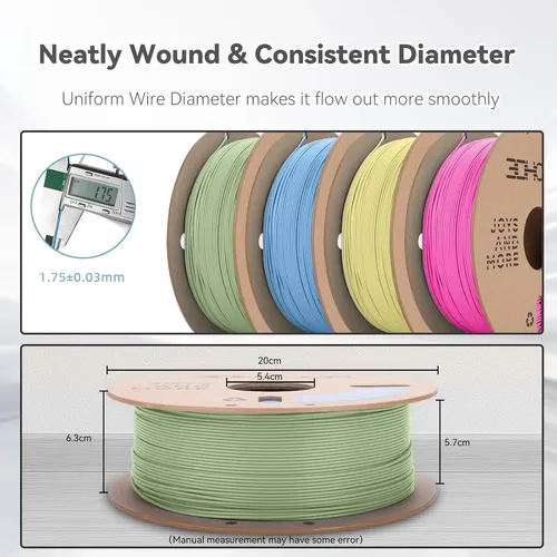 Filamento Pla 1 75mm 3d 4 Colores Magenta Verde Azul Amarill