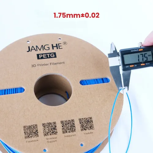 Filamento PETG Jamg He 1.75mm Verde 1kg Impresión 3D Resistente