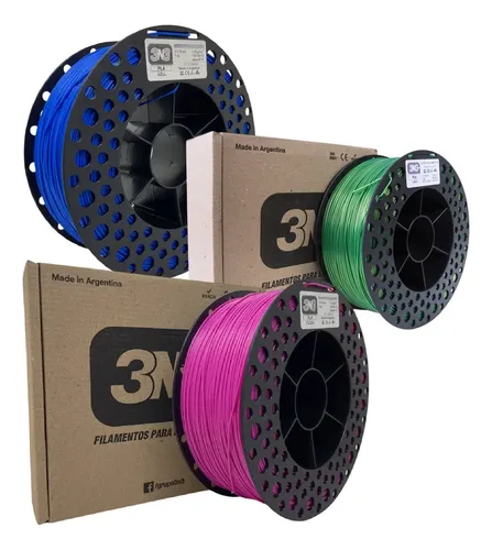 Pack X3 Filamento 3n3 Pla 1kg 1.75mm Para Impresion 3d