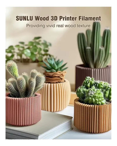 Filamento Pla Fibra De Madera Sunlu, Auténtico, Enrollado Real Wood Fiber Walnut