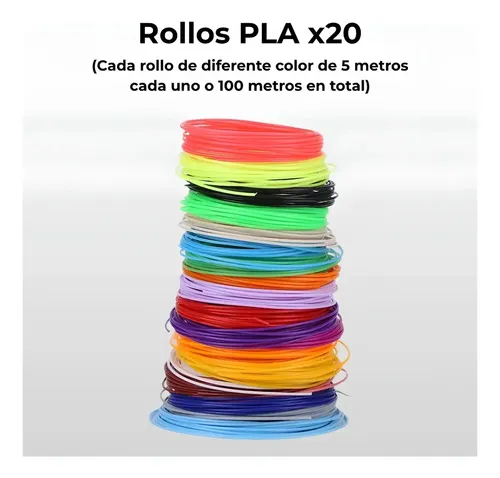 Filamento Pla+ Gst Impresora Lapiz 3d X100mts 10 Colores Mix Color 10 Colores Surtidos No Elegibles