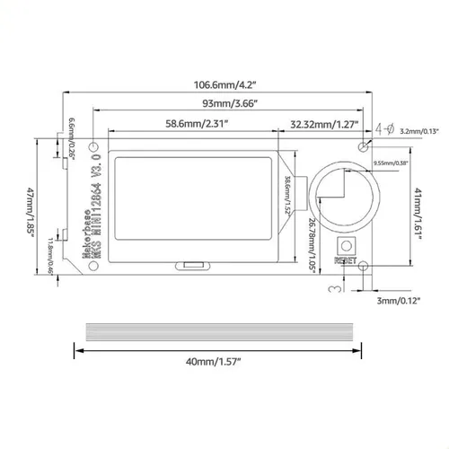 Pantalla Lcd Lateral De Tarjeta De Inserción Mini12864 V3.0
