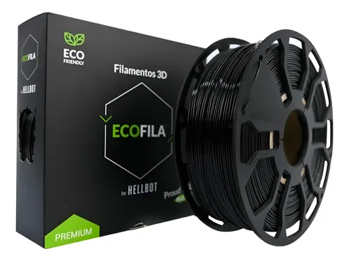 Filamento PLA 1.75mm Hellbot Negro Ecofila Impresora 3D 1kg