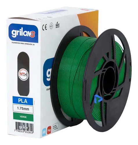 Grilon3 PLA filamento 3d de 1.75mm y 1kg verde