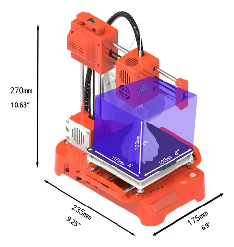 Impresora 3d Para Niños Eu Plug Mini Escritorio Naranja