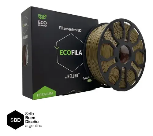 Filamento 3D Hellbot PLA 1.75mm 1kg Bronce Impresoras FDM