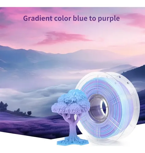 Filamento Petg Iemai 1.75mm Gradiente Azul A Púrpura 1kg