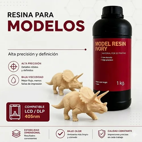 Resina 3d Prolizard Ivory 1kg Lcd Dlp Alta Precisión