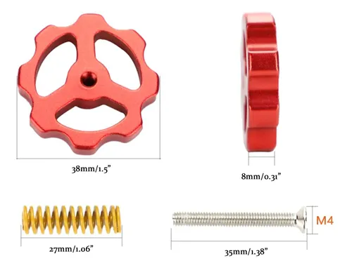 Kit De 4 Tornillos De Resorte Niveladores M4 Hand Twist Para
