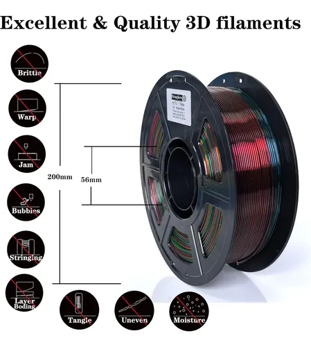 Filamento Petg 3d 1 75mm Arcoíris Translúcido 1kg