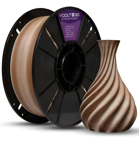 Filamento Pla Duo Color Madera Pino Y Tabaco V-silk 1kg