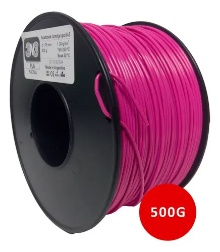 Filamento 3D 3n3 PLA de 1.75mm y 500g fucsia