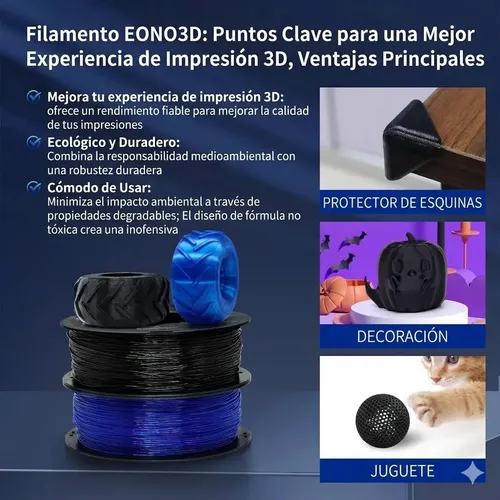 Filamento Flex Tpu 95a 1kg Eono3d 1.75 Mm Alta Calidad
