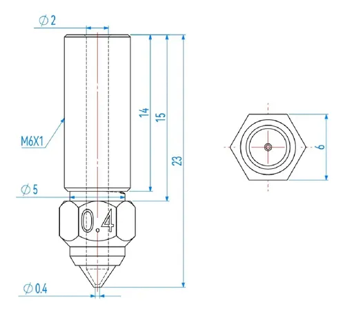 Pico Chapado Cobre 0.2mm Creality K1/k1 Max / Ender 3 V3 Ke