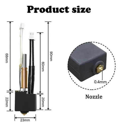 Hotend Para Kobra-3 Combo Kit De Extrusor Y Bloque De Calor