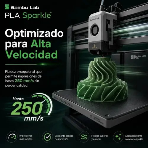 Filamento Bambu Lab Pla Sparkle 1kg – 1.75mm Impresion 3d Color Gris