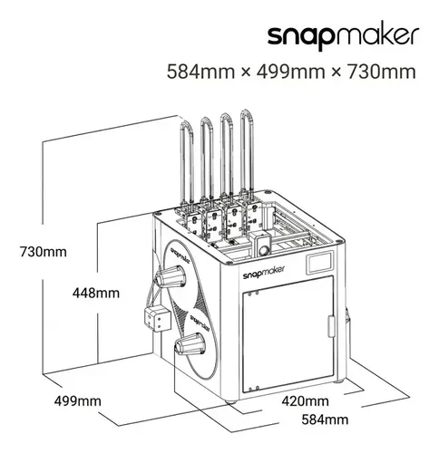 Impresora 3d Snapmaker U1 Multicolor Multicabezal 500mm/s