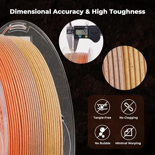 Filamento Impresora 3d Amolen 3dwoodwu Pla Madera